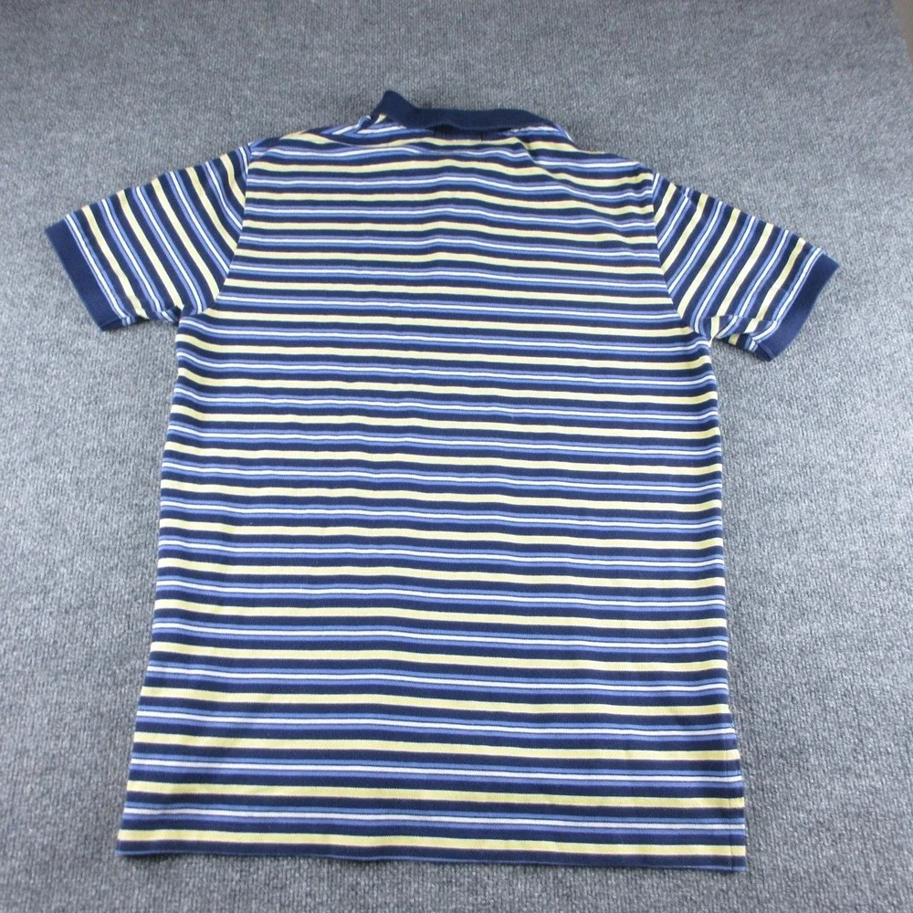 Polo Ralph Lauren Polo Shirt Mens L Blue Striped Short Sleeve Pony Logo Knit